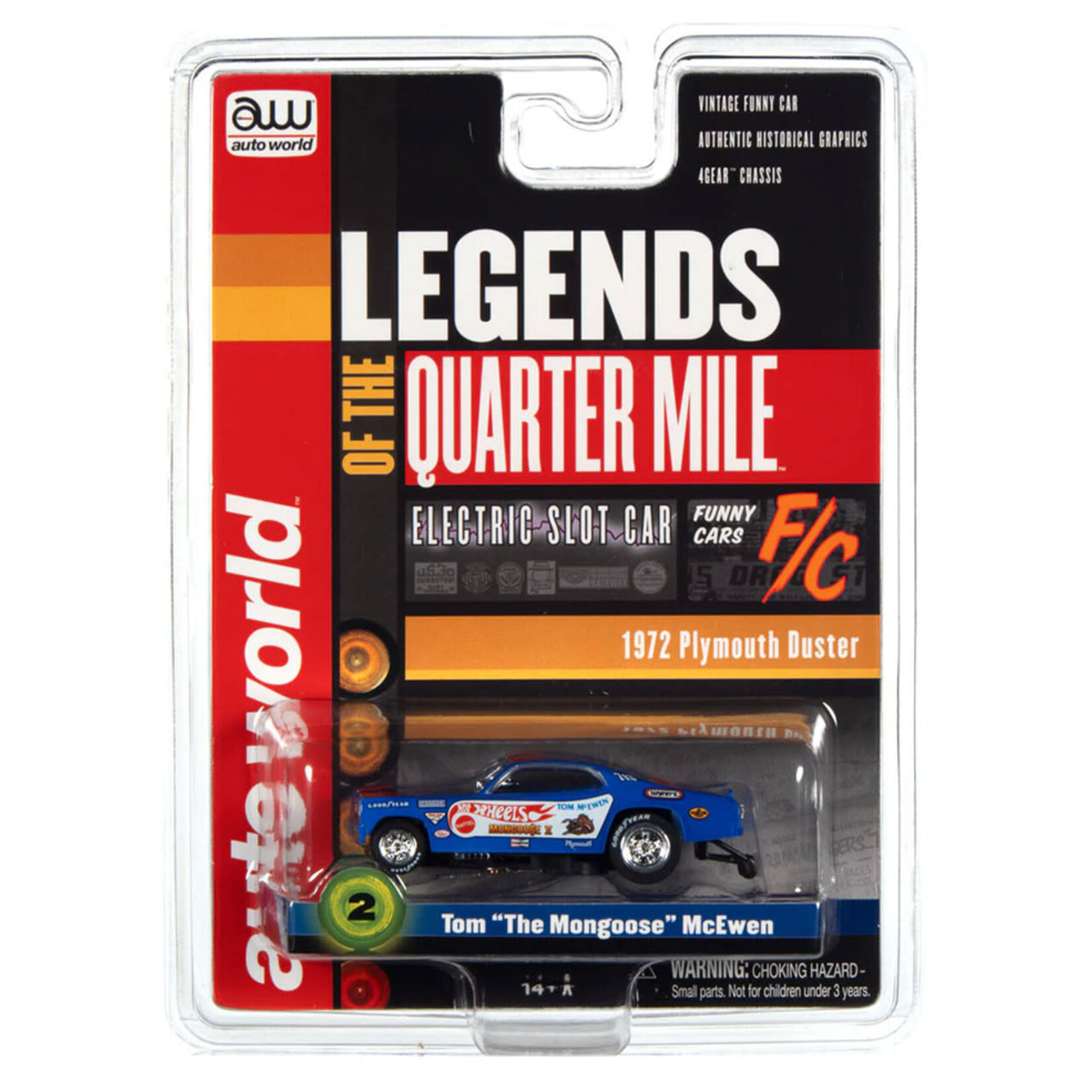 Auto World SC376-2 Auto World 1972 Plymouth Duster Tom Mongoose McEwen Legends of the Quarter Mile