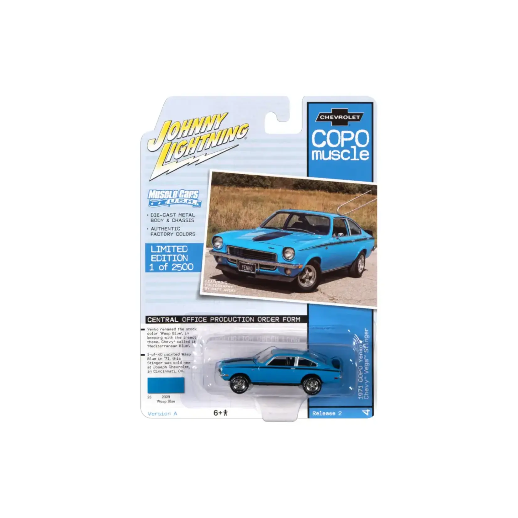 Johnny Lightning JLMC023A4 Johnny Lightning 1969 COPO Yenko Chevy Vega Wasp Blue