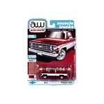 Auto World AW64252B2 Auto World 1977 Chevy Cheyenne C10 Fleetside (Dark Red Poly w/White)