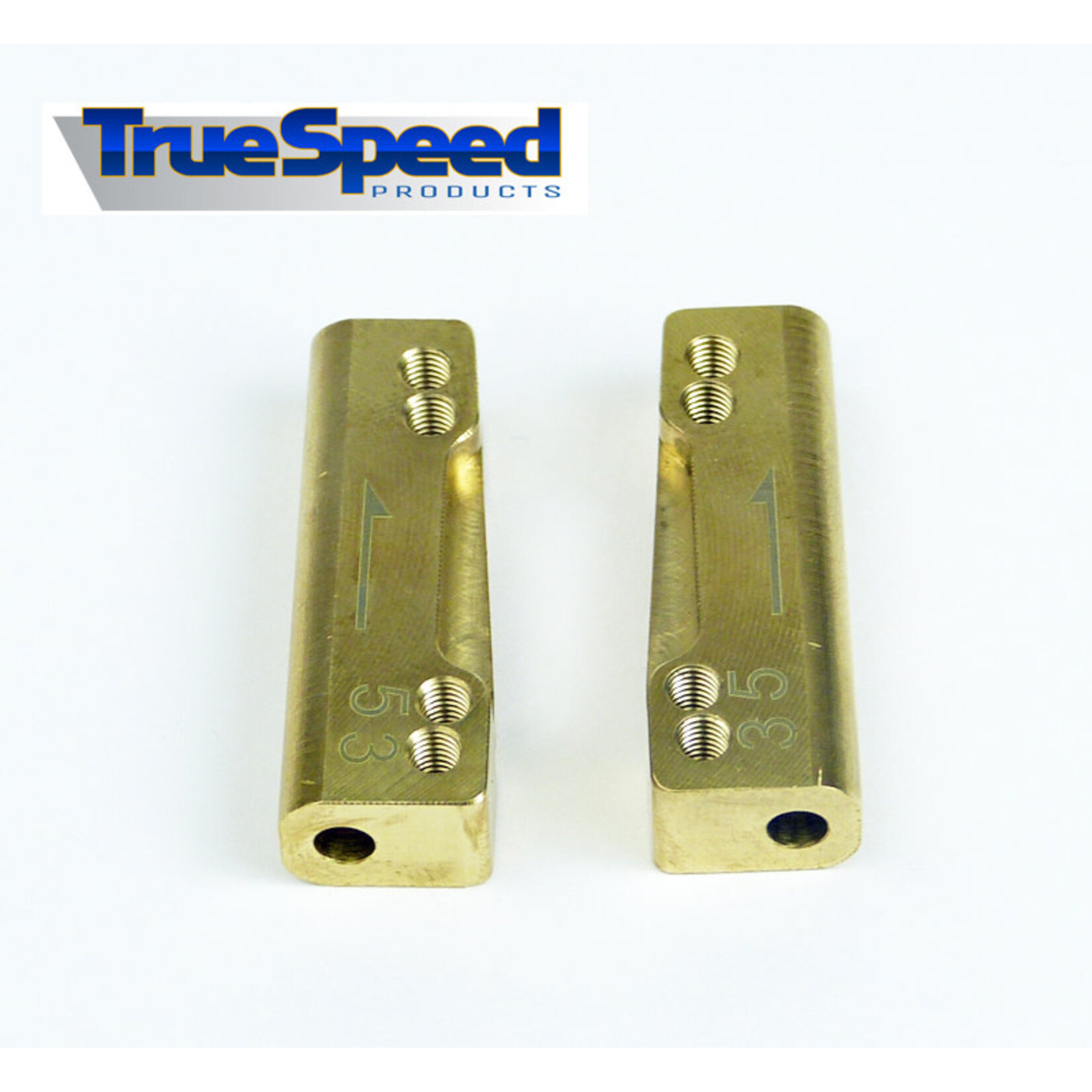 Custom Works RC Products CW2453 Customworks Brass Rear Toe Block 3 & 5 Degree, M3 (pr)