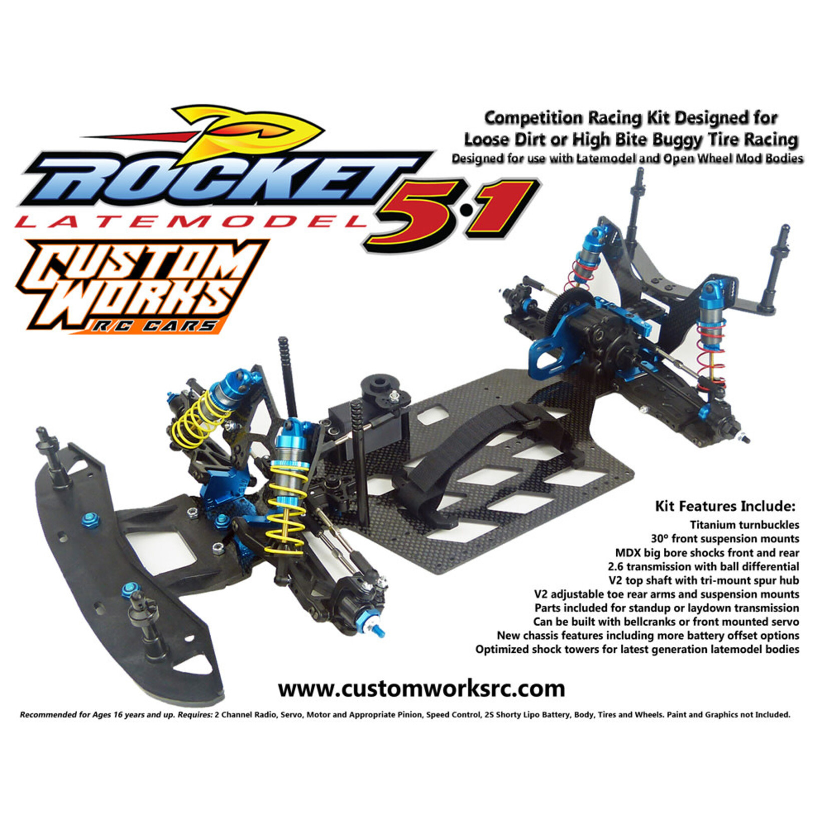 Custom Works RC Products CW0717 Customworks Rocket 5.1 Late Model Kit