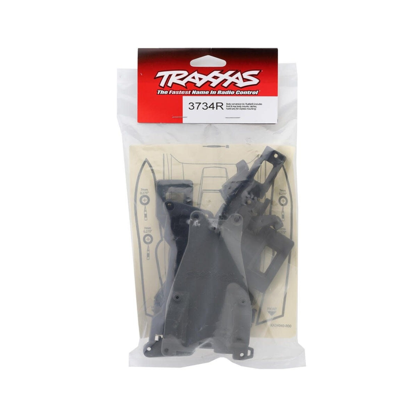 Traxxas TRA3734R Traxxas Chassis & Body Conversion Kit, Rustler, for Clipless Mounting