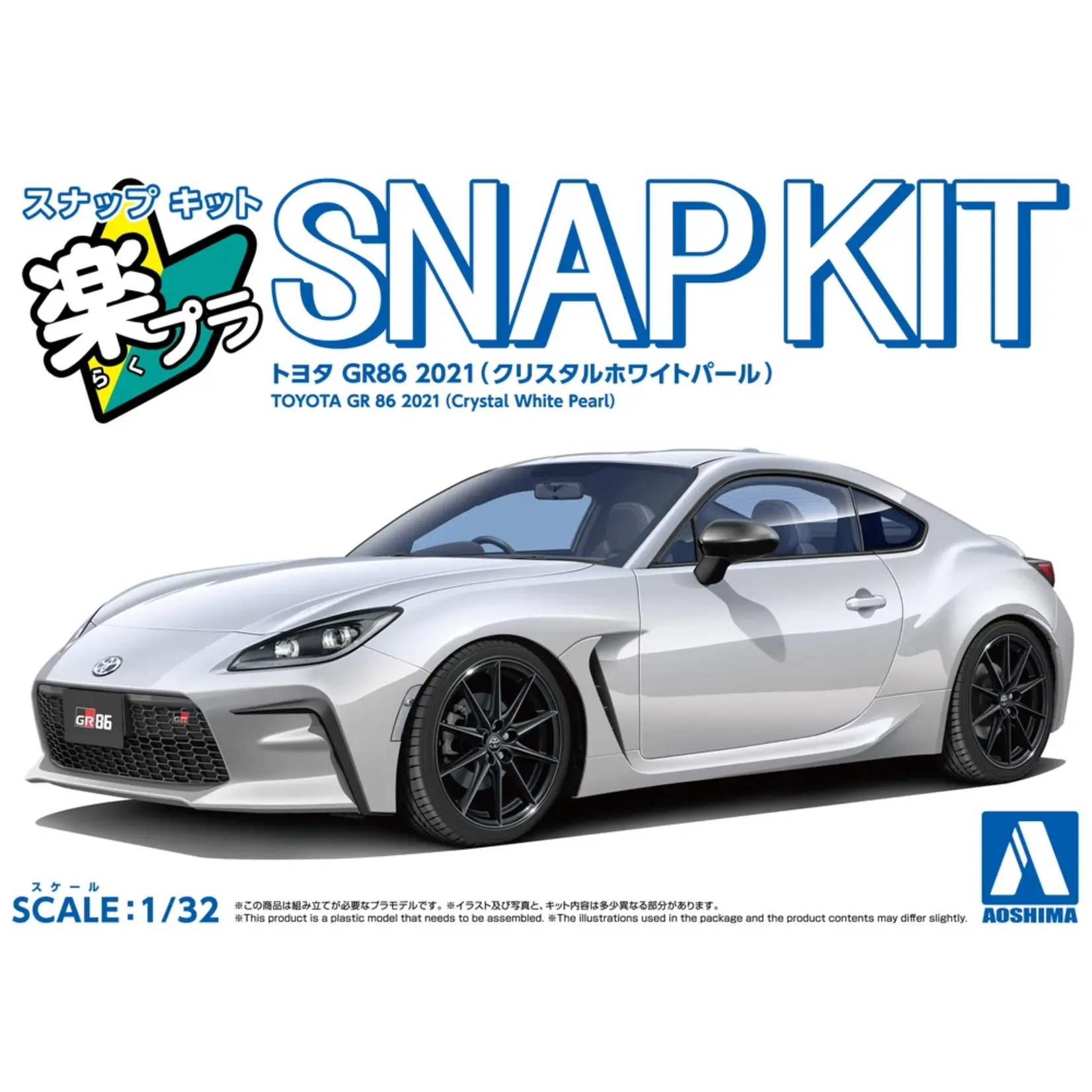 Aoshima AOS-20039 1/32 SNAP KIT #10-CW Toyota GR86 2021 (Crystal White Pearl)