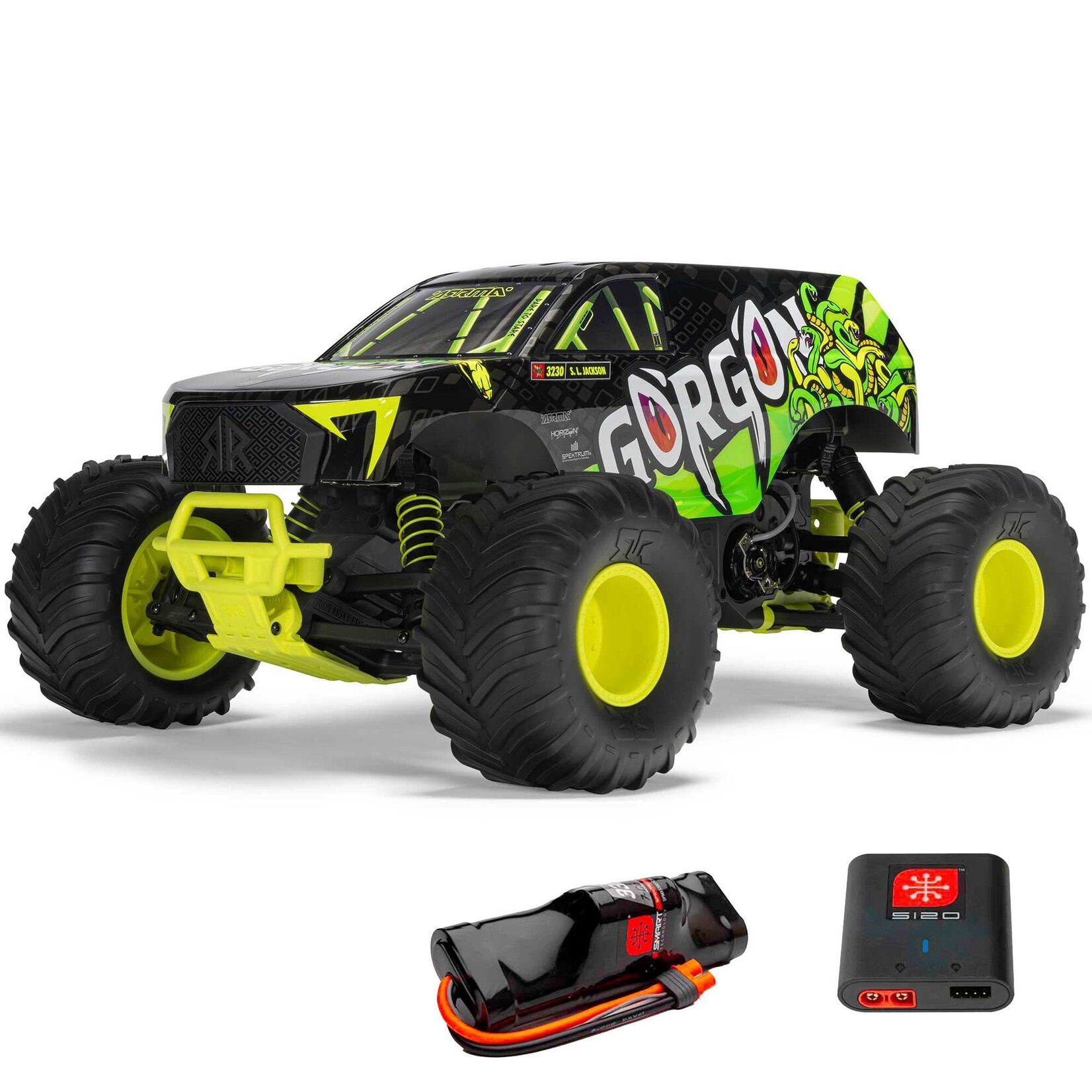 Arrma ARA3230ST1 Arrma Gorgon 4X2 MEGA 550 Brushed 1/10 Monster Truck RTR (Yellow)