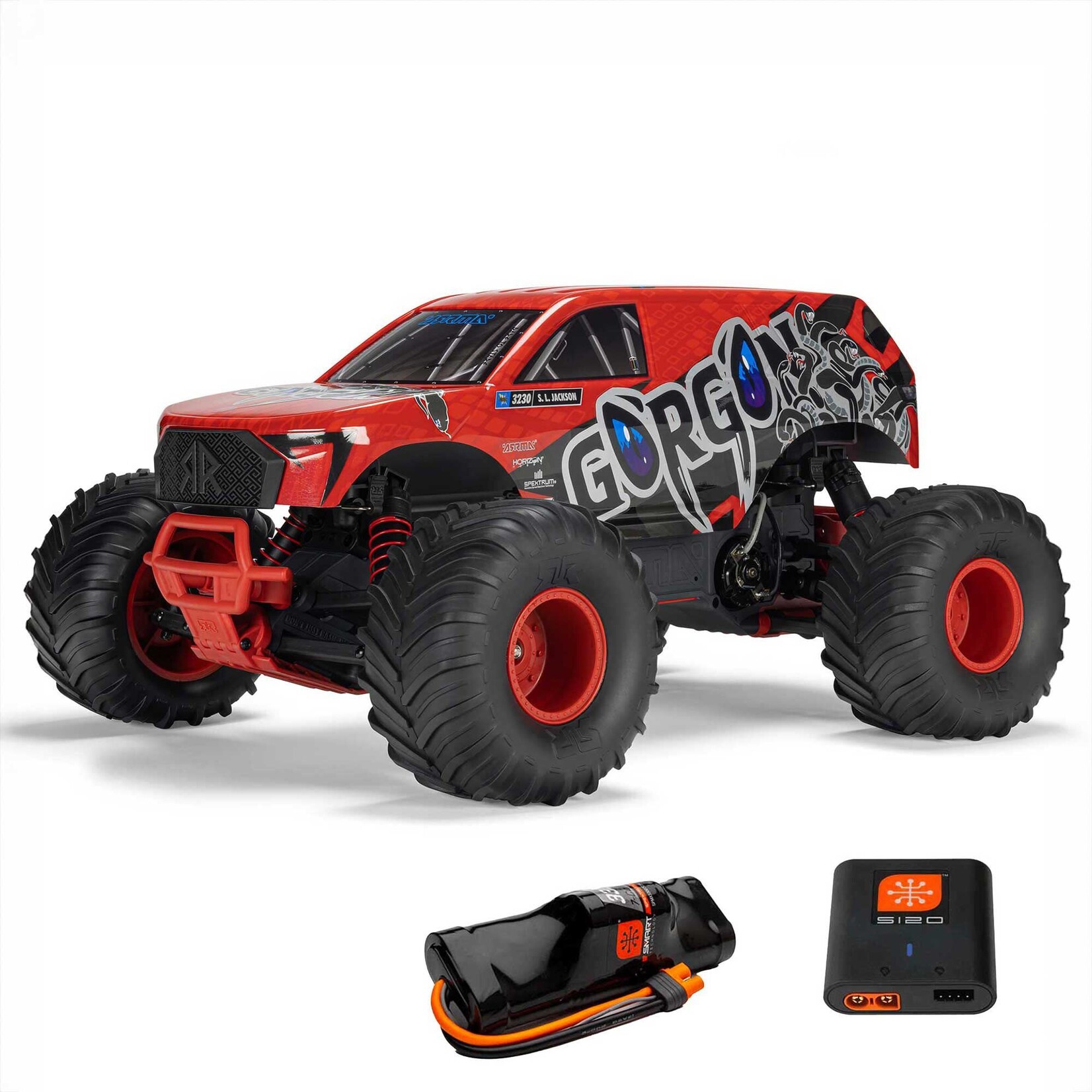 Arrma ARA3230ST2 Arrma Gorgon 4X2 MEGA 550 Brushed 1/10 Monster Truck RTR (Red)