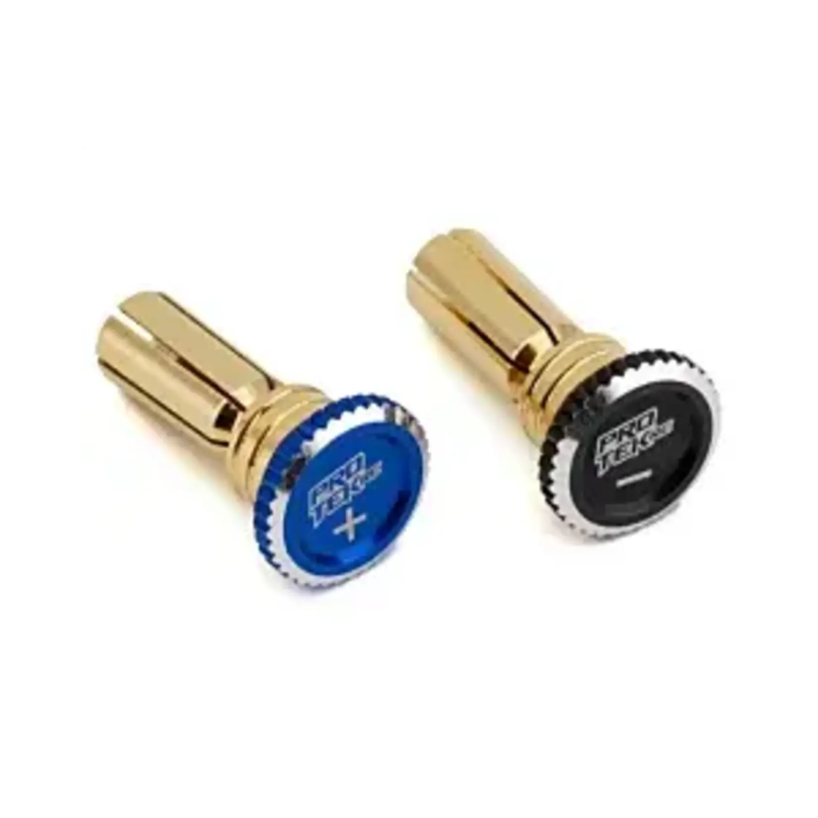 ProTek RC PTK-5081 ProTek RC Twist Lock Adjustable Bullet Plug Grips w/5mm Bullets (Black/Blue)