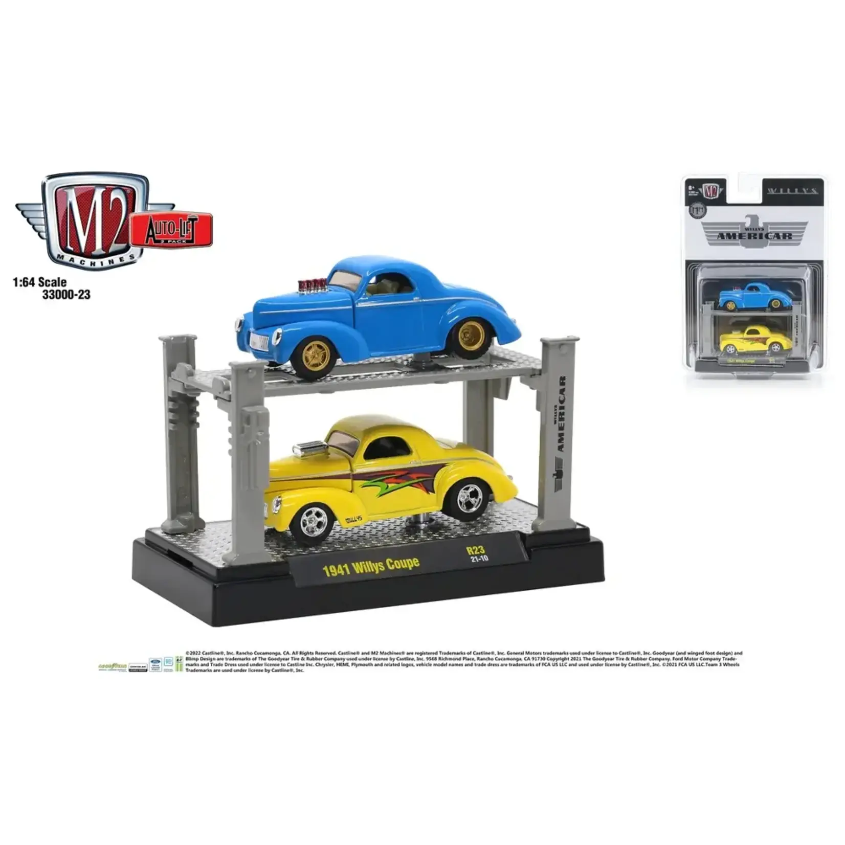 M2 Machines 33000-R23 M2 Machines Auto-Lifts 1941 Willys Coupe 21-10
