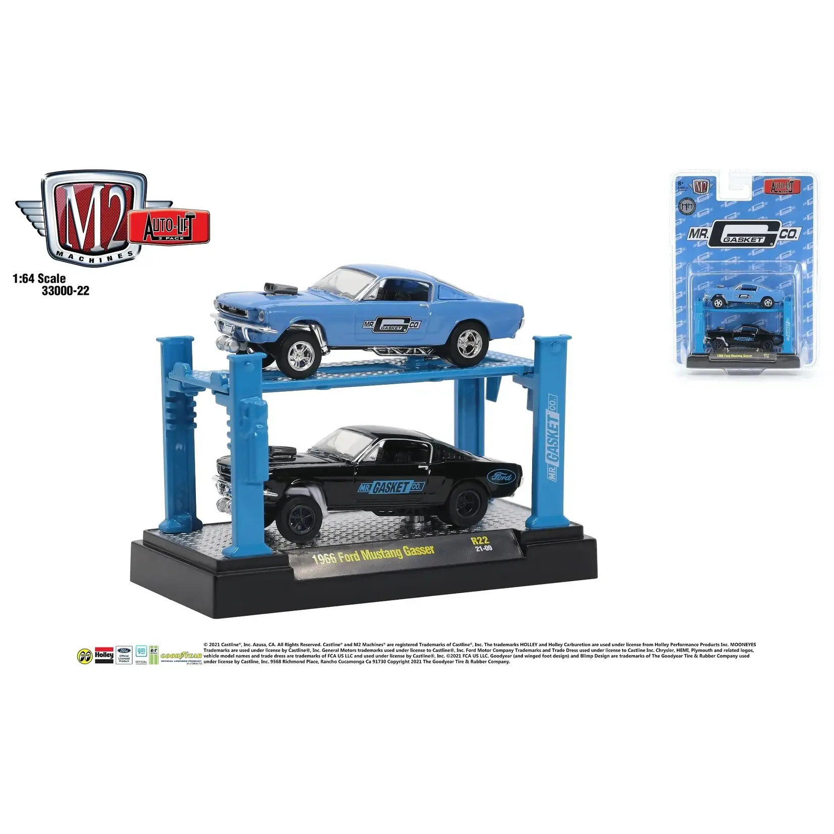 M2 Machines 33000-R22 M2 Machines Auto-Lifts 1966 Ford Mustang Gasser 21-09