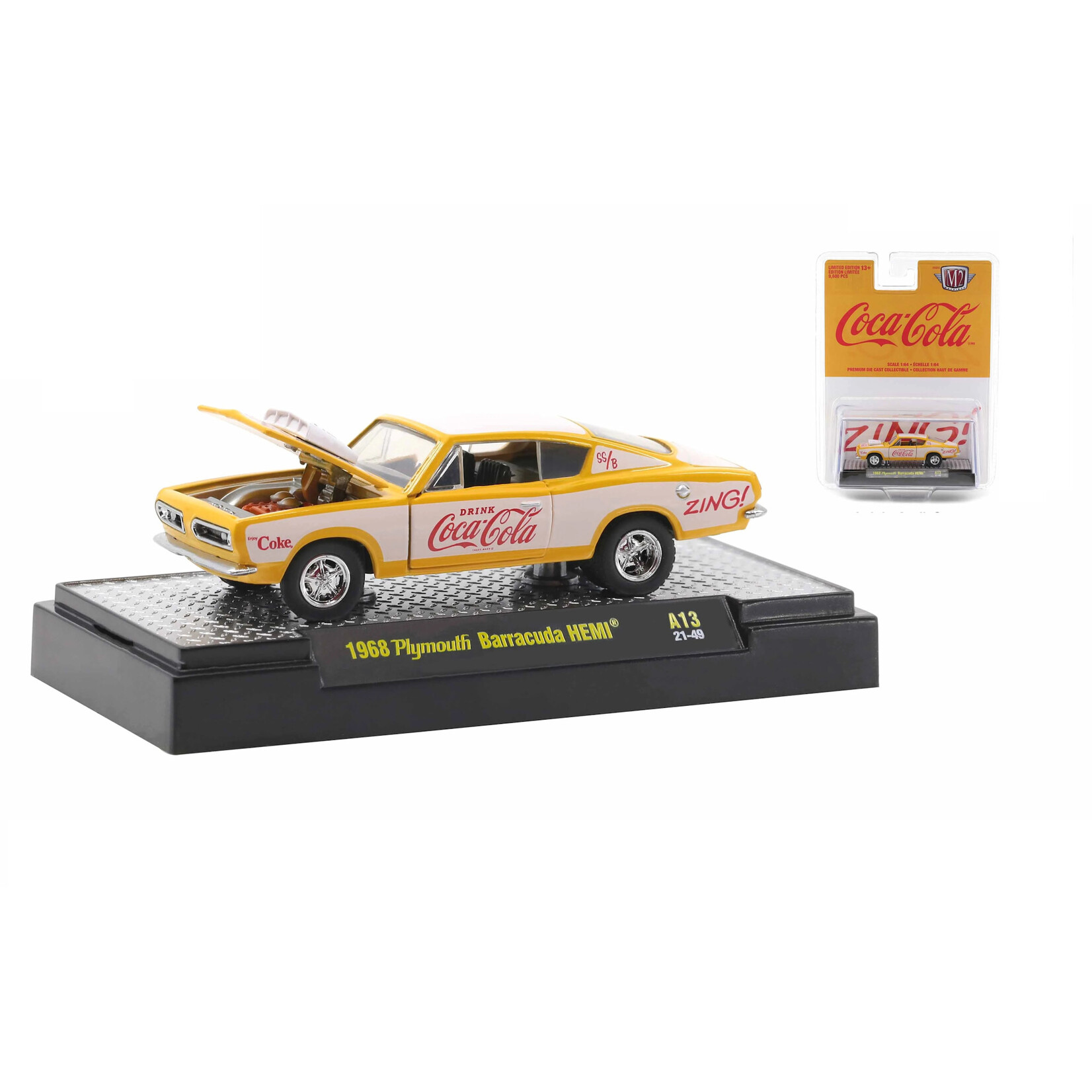 M2 Machines 52500-A13 M2 Machines 1968 Plymouth Barracuda HEMI Coca-Cola 21-49