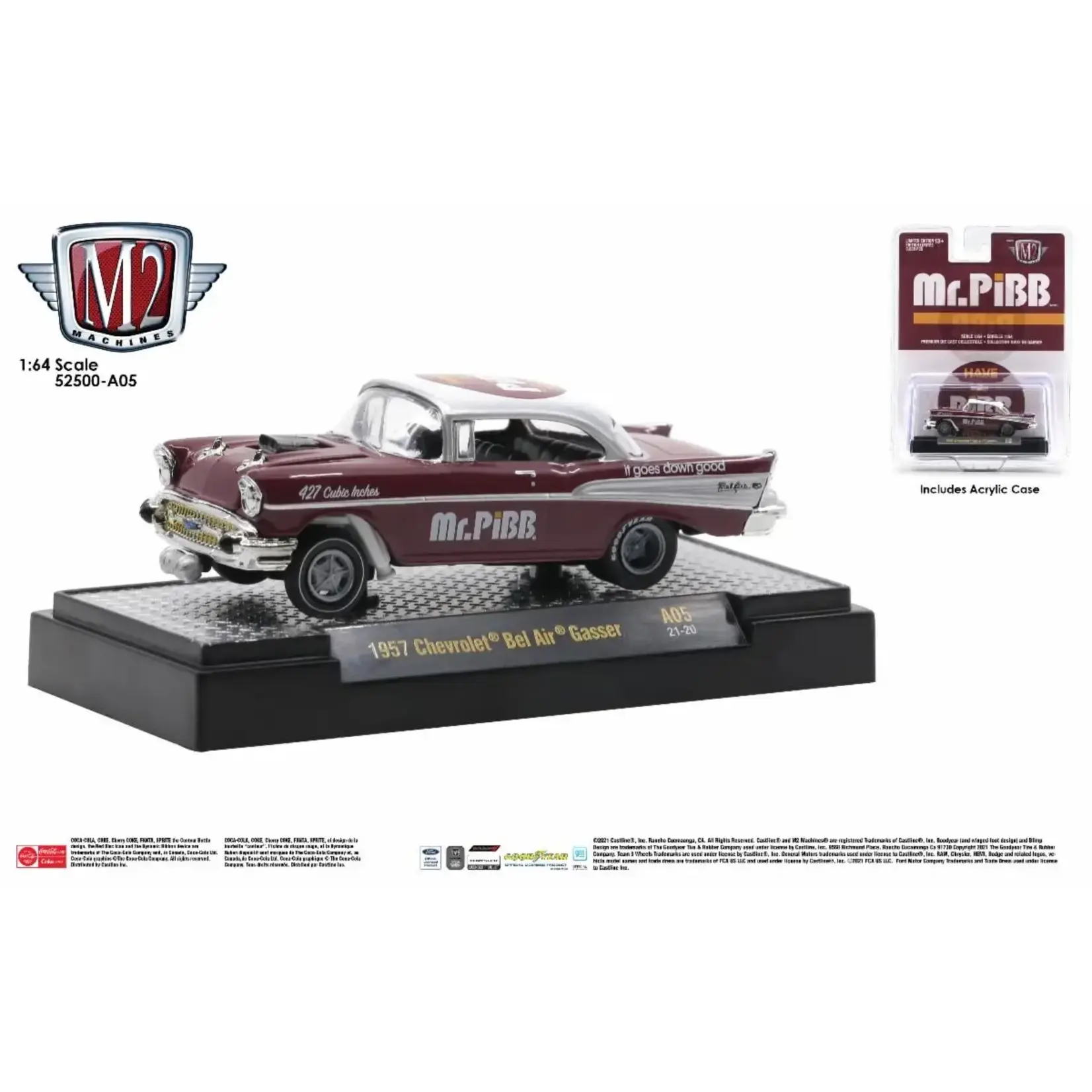 M2 Machines 52500-A05 M2 Machines 1957 Chevrolet Bel Air Gasser Mr. Pibb 21-20