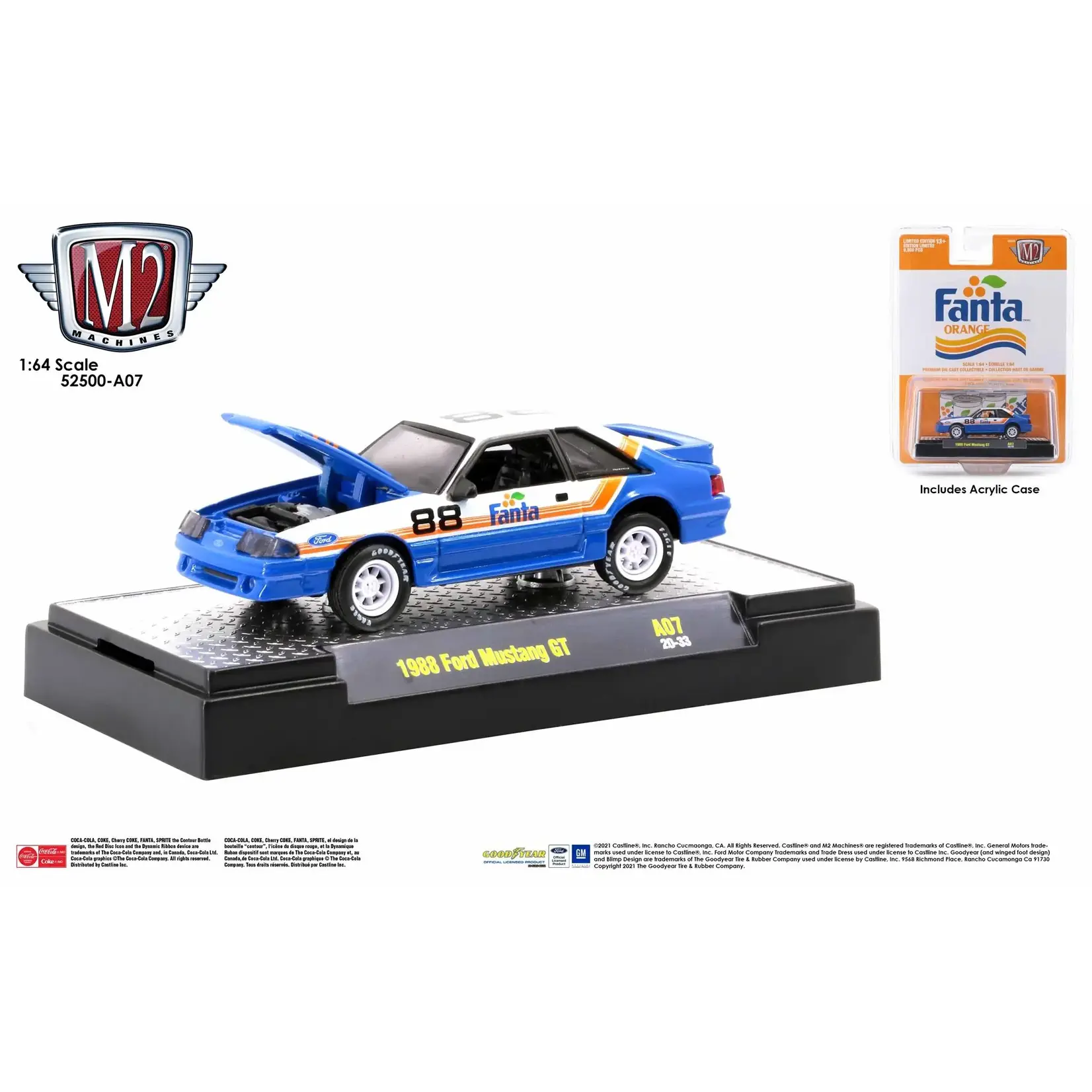 M2 Machines 52500-A07 M2 Machines 1988 Ford Mustang GT Fanta 20-33