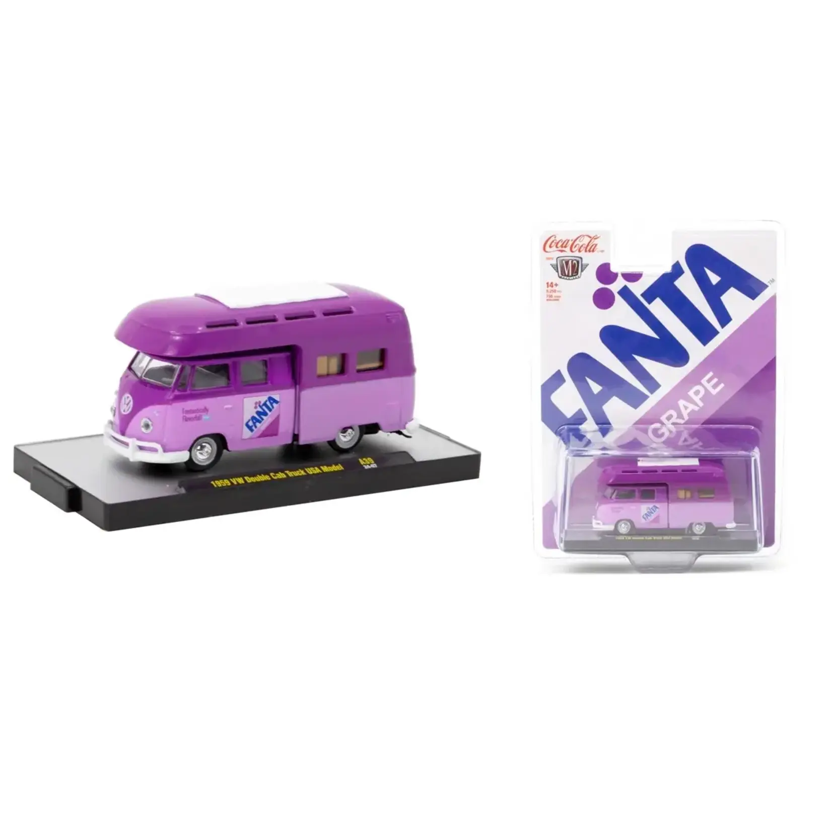 M2 Machines 52500-A39 M2 Machines 1959 VW Double Cab Truck USA Model Fanta Grape 24-07