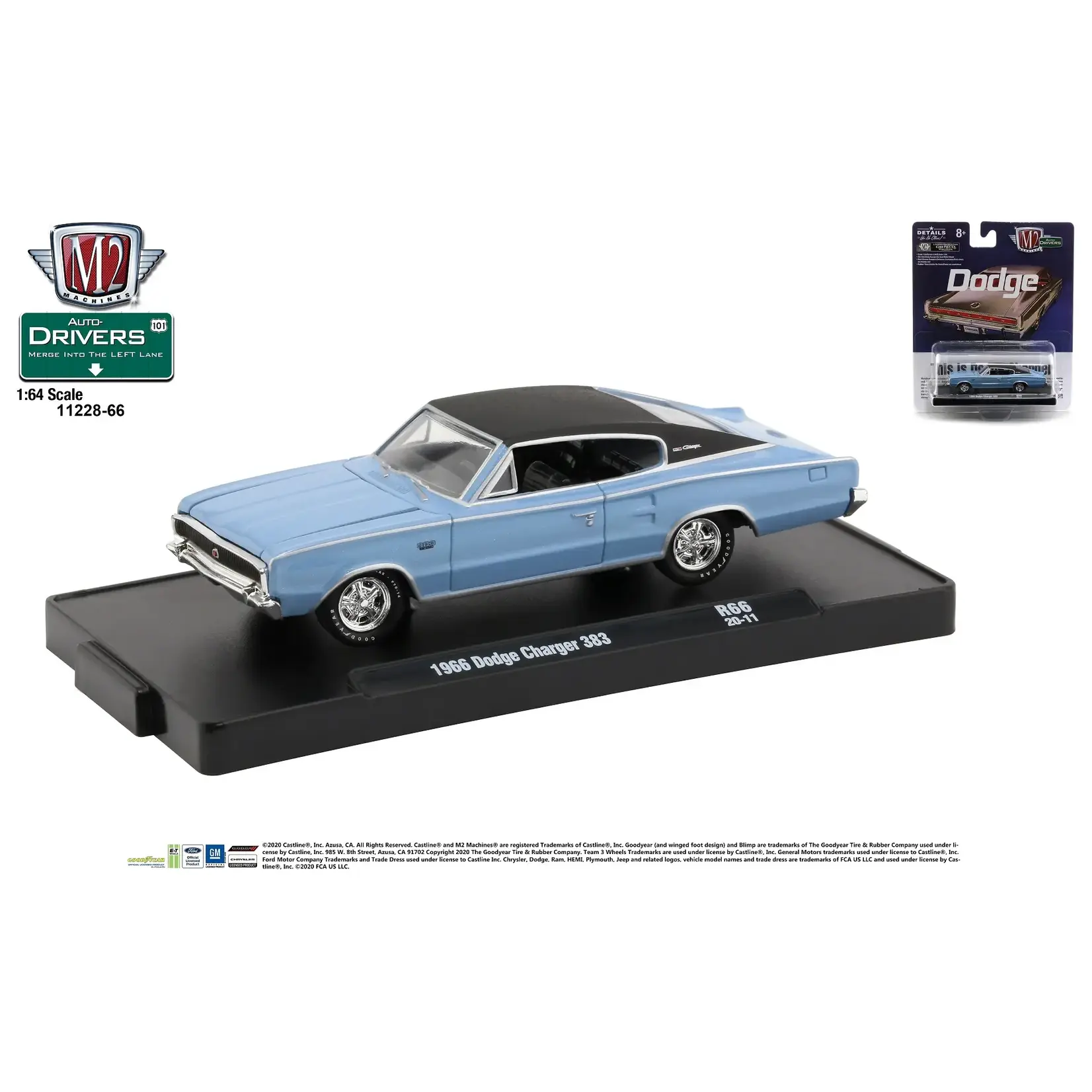 M2 Machines 11228-R66 M2 Machines 1966 Dodge Charger 383 20-11