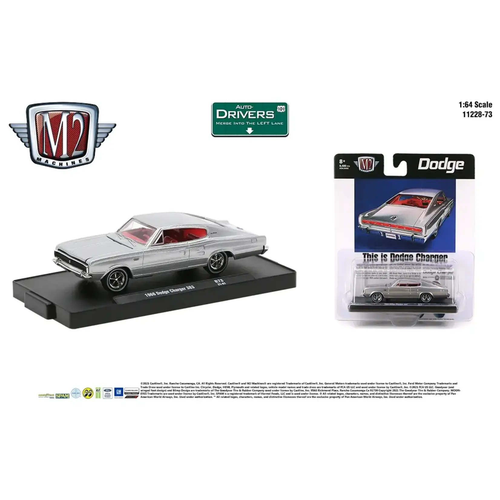M2 Machines 11228-R73 M2 Machines 1966 Dodge Charger 383 21-01