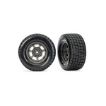 Traxxas TRA10473X Traxxas Slash Modified Hoosier Pre-Mounted Dirt Oval Tires (Grey) (2) (Front)