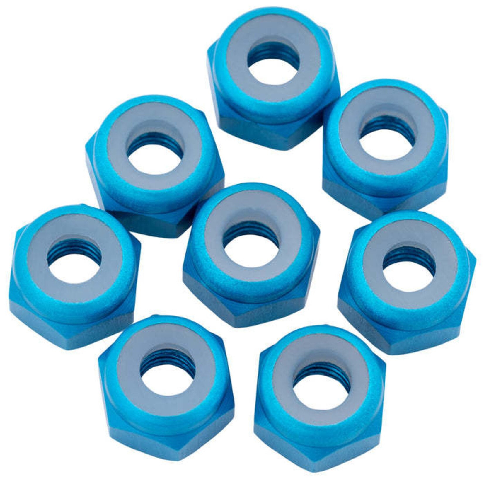 1UP 1UP870202 1up Racing 7075 Aluminum Locknuts - M3 - Bright Blue (8pcs)