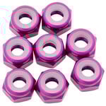 1UP 1UP870302 1up Racing 7075 Aluminum Locknuts - M3 - Purple (8pcs)