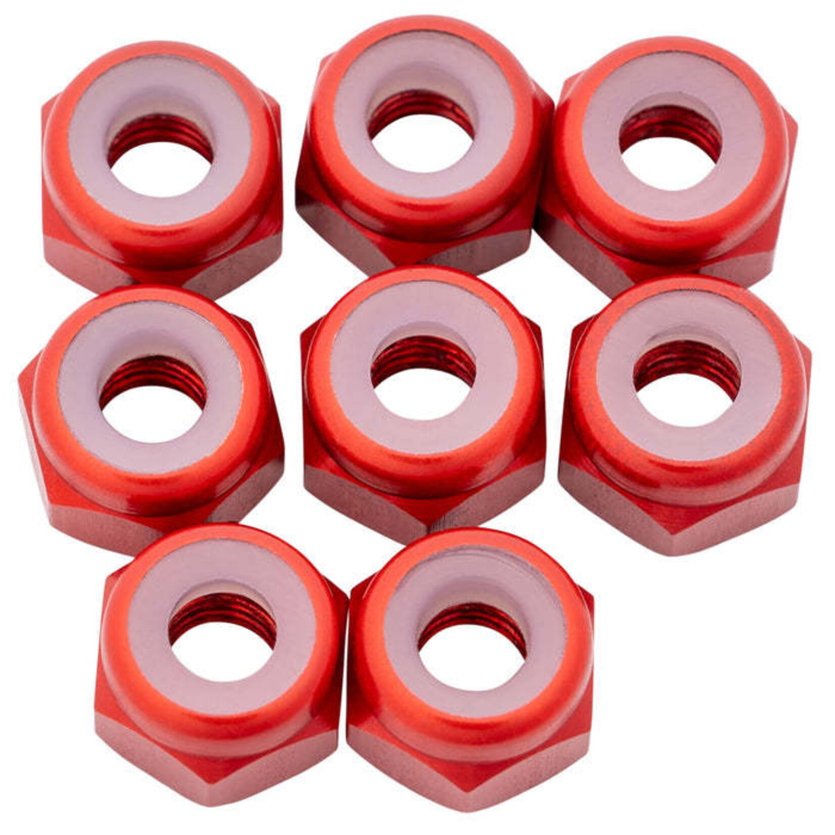 1UP 1UP870502 1up Racing 7075 Aluminum Locknuts - M3 - Red (8pcs)