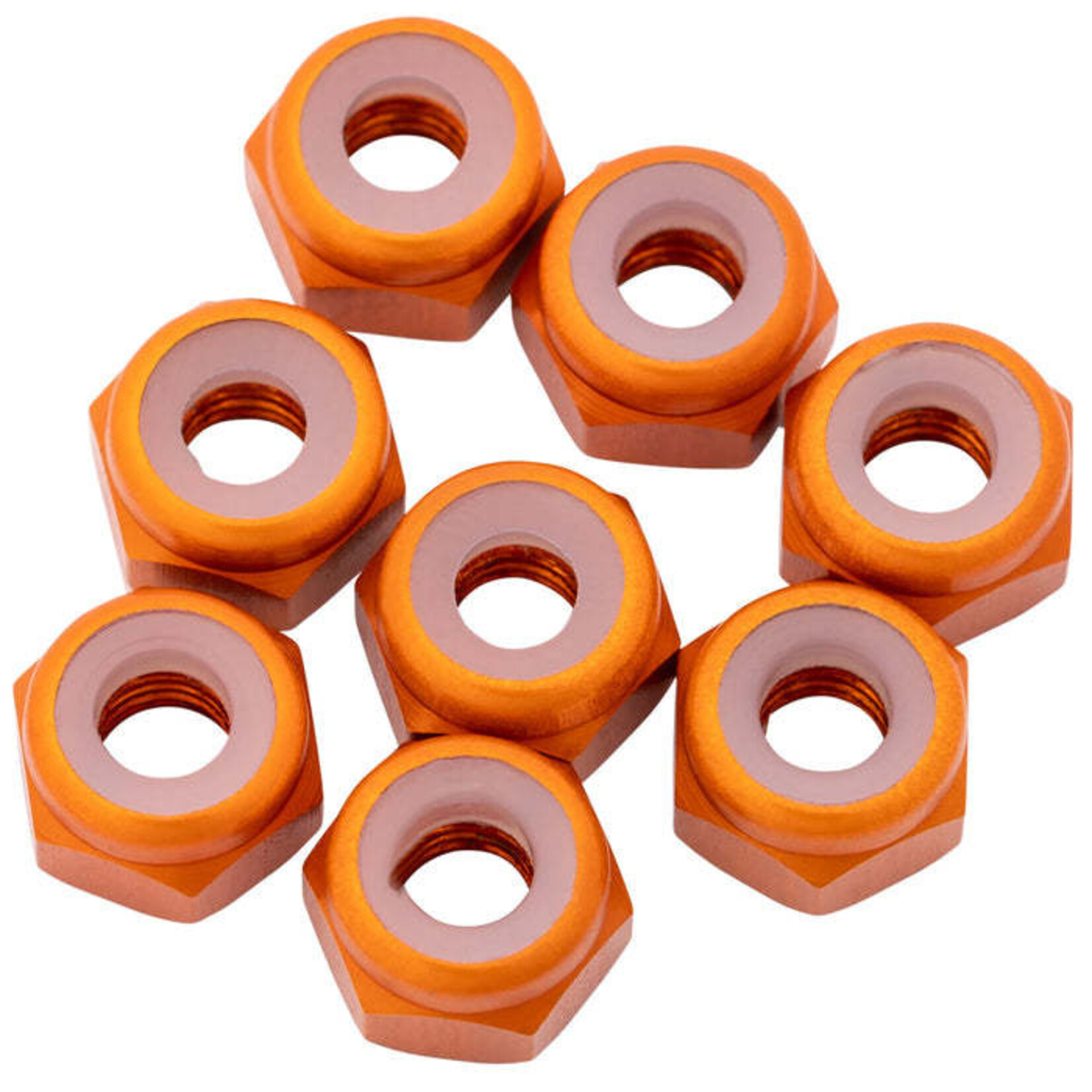 1UP 1UP870602 1up Racing 7075 Aluminum Locknuts - M3 - Orange (8pcs)