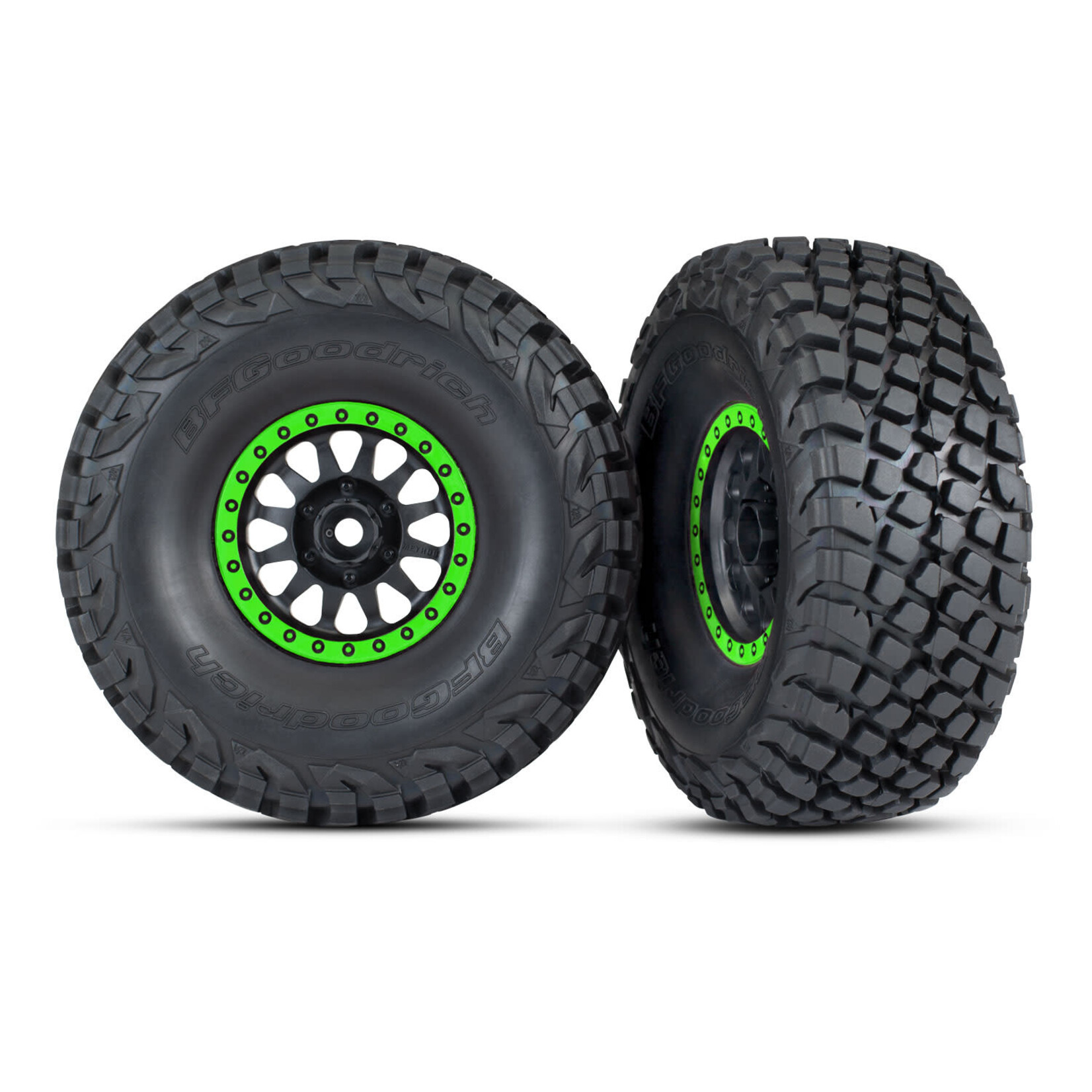 Traxxas TRA8474-GRN Traxxas Method Black & Green Race Wheels w/ BFG Tires (2)