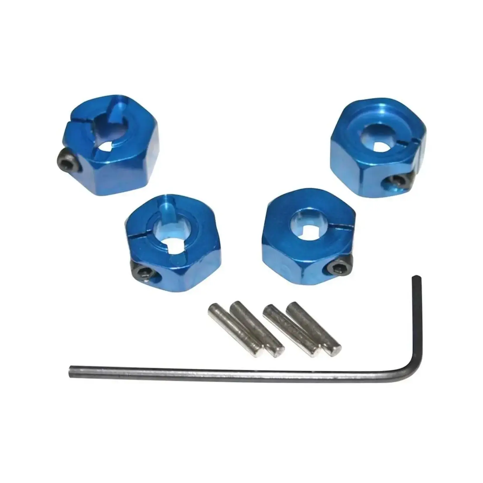 Hot Racing HRATE1006SL Hot Racing 12mm Aluminum Wheel Hexes for Traxxas 2WD (Blue) (4)