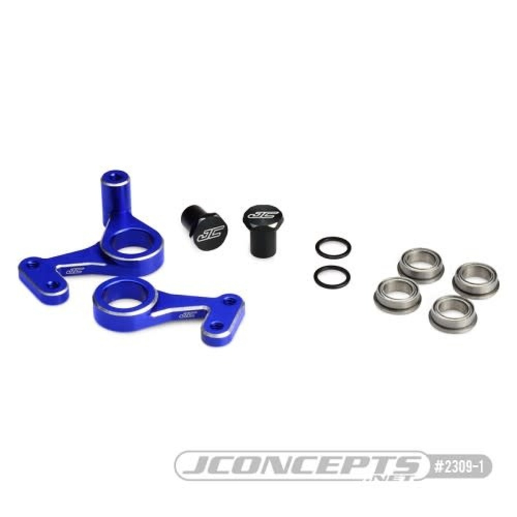 JConcepts JCO2309-1 JConcepts RC10 Classic Aluminum Steering Bell Crank Set (Blue) [No Screws]