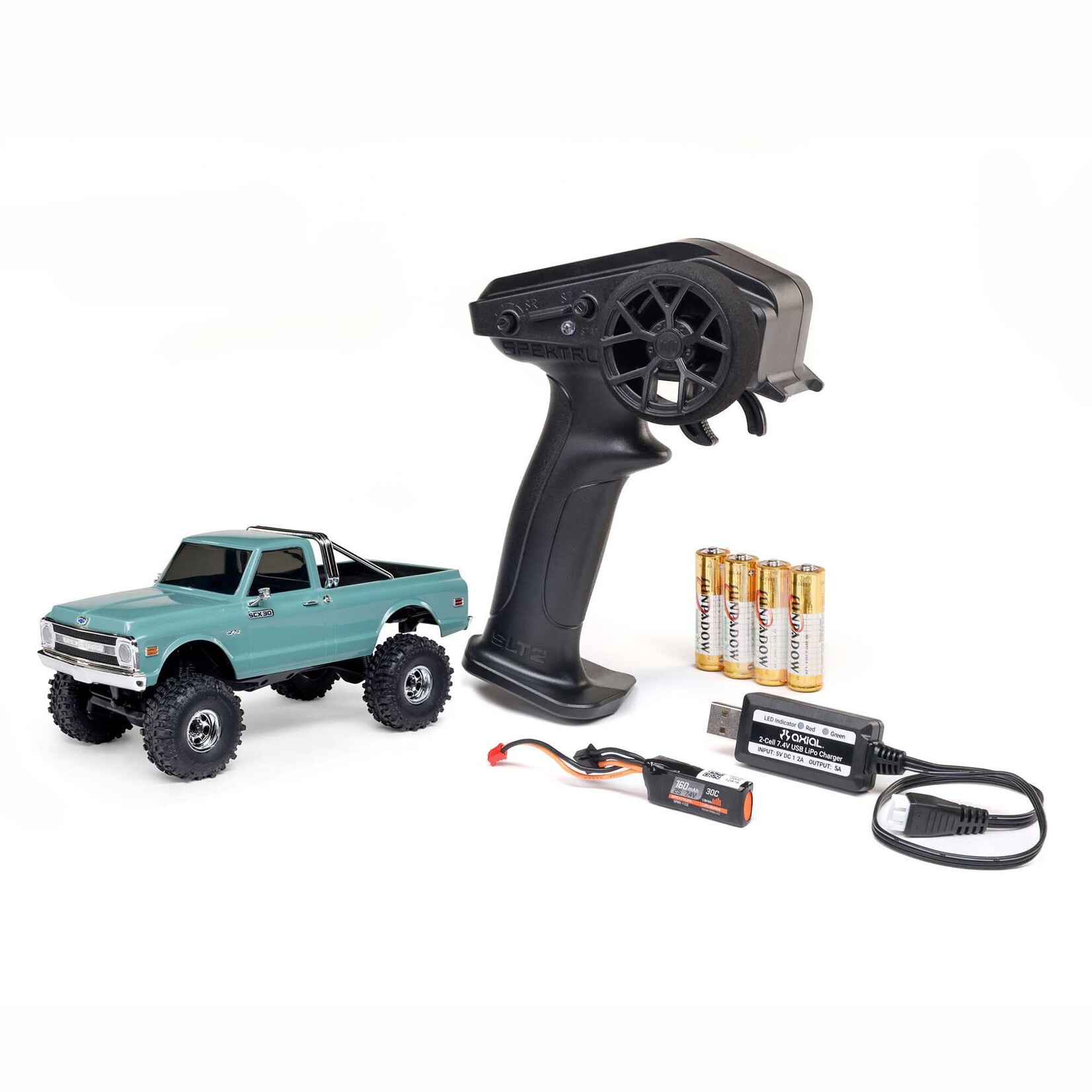 Axial AXI-2260T1 Axial 1/30 SCX30 Chevrolet K10 1/30 4WD RTR Mini Crawler (Green)