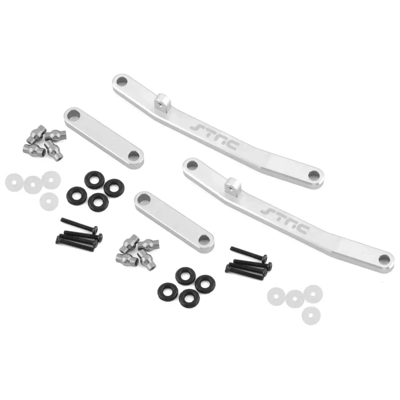 STRC SPTSTA204002S STRC Axial AX24 Aluminum Front & Rear Steering Links (Silver)