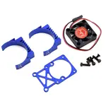 Hot Racing HRAMH550TE06 Hot Racing Clip-On Two-Piece Motor Heat Sink w/Fan (Blue)