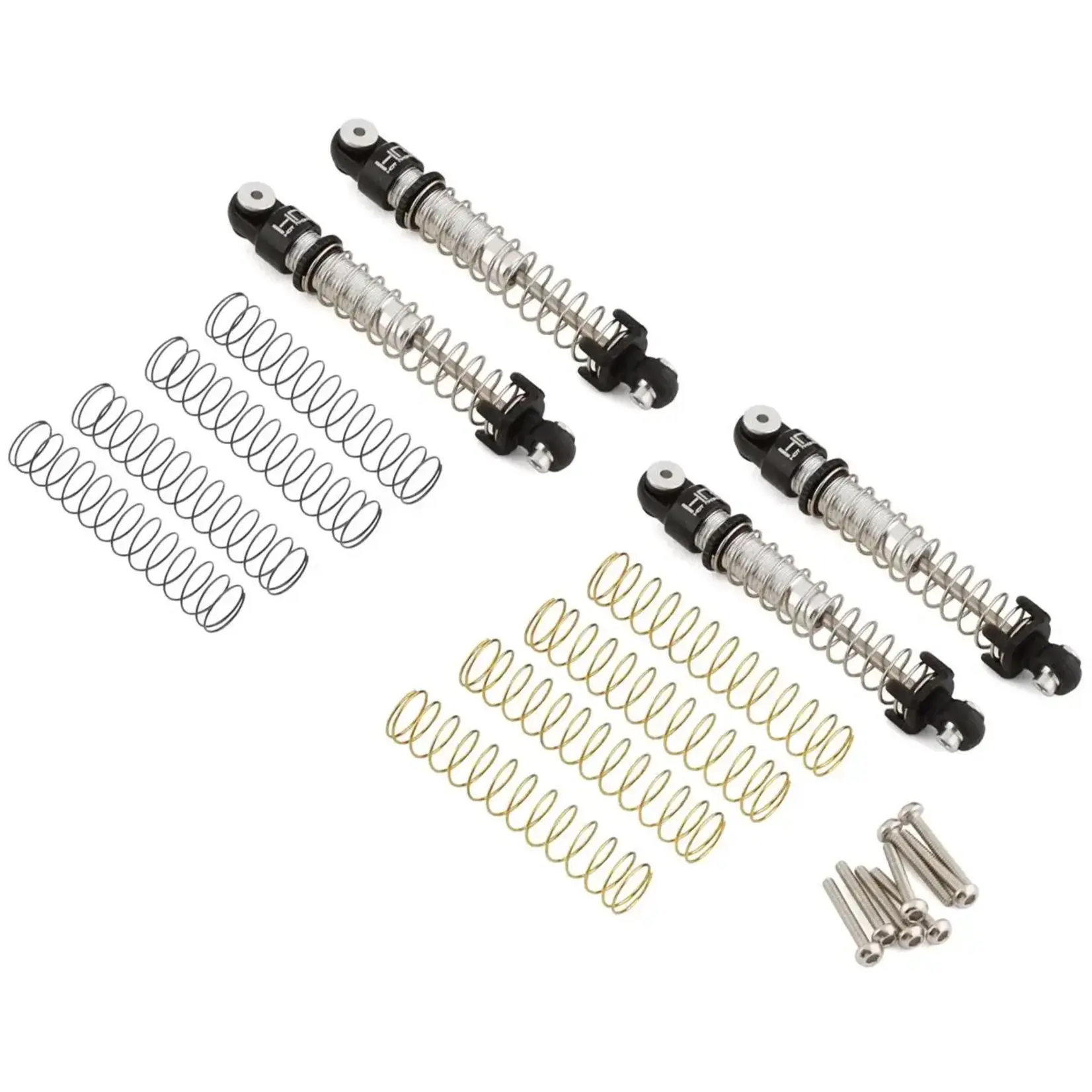 Hot Racing HRASXTF428LTX Hot Racing Axial SCX24 Aluminum Threaded Long Travel Oil Shocks (4)