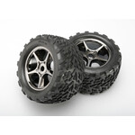 Traxxas TRA5374X Traxxas E-Revo Talon Pre-Mounted Tires w/17mm Gemini Wheels (2) (Black Chrome)