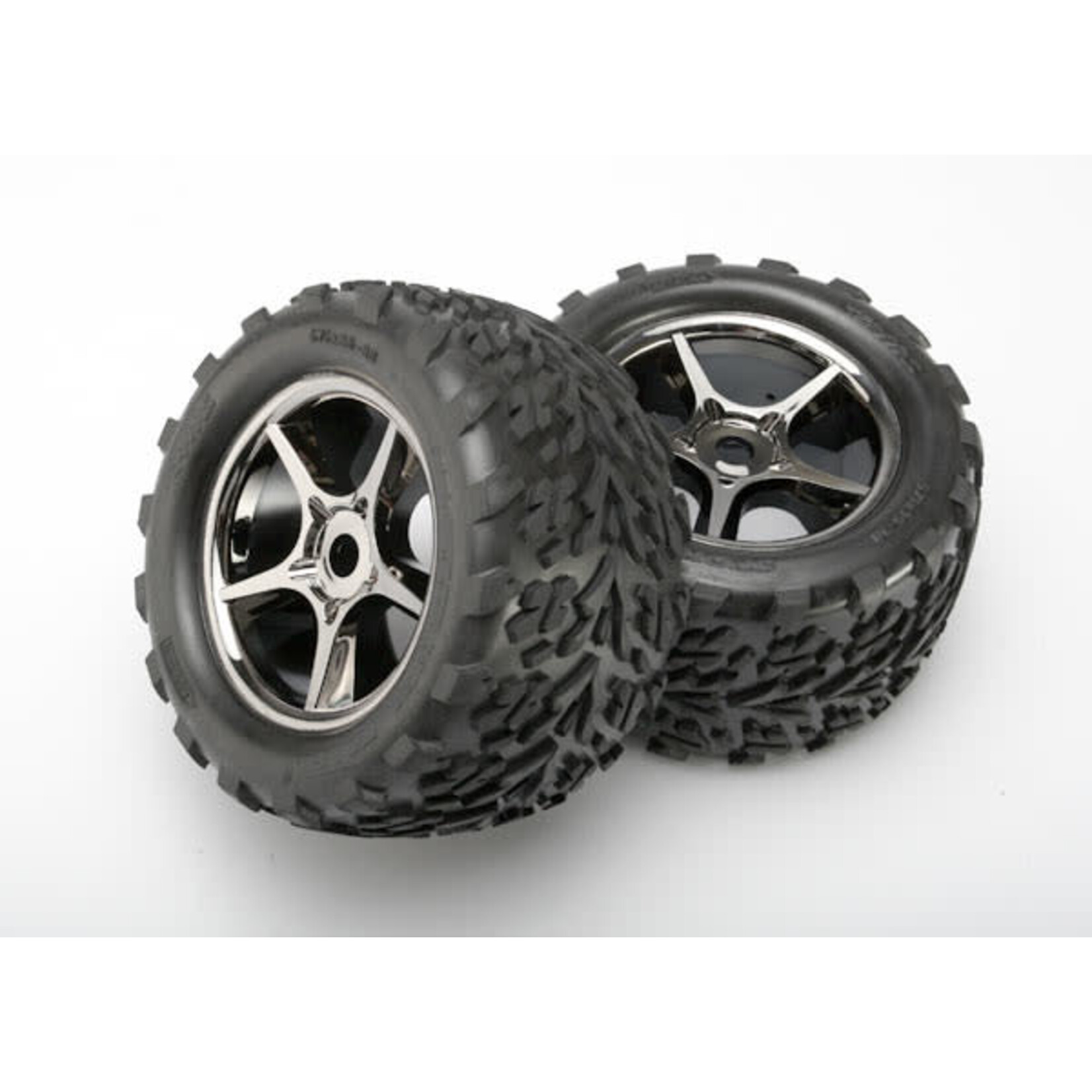 Traxxas TRA5374X Traxxas E-Revo Talon Pre-Mounted Tires w/17mm Gemini Wheels (2) (Black Chrome)