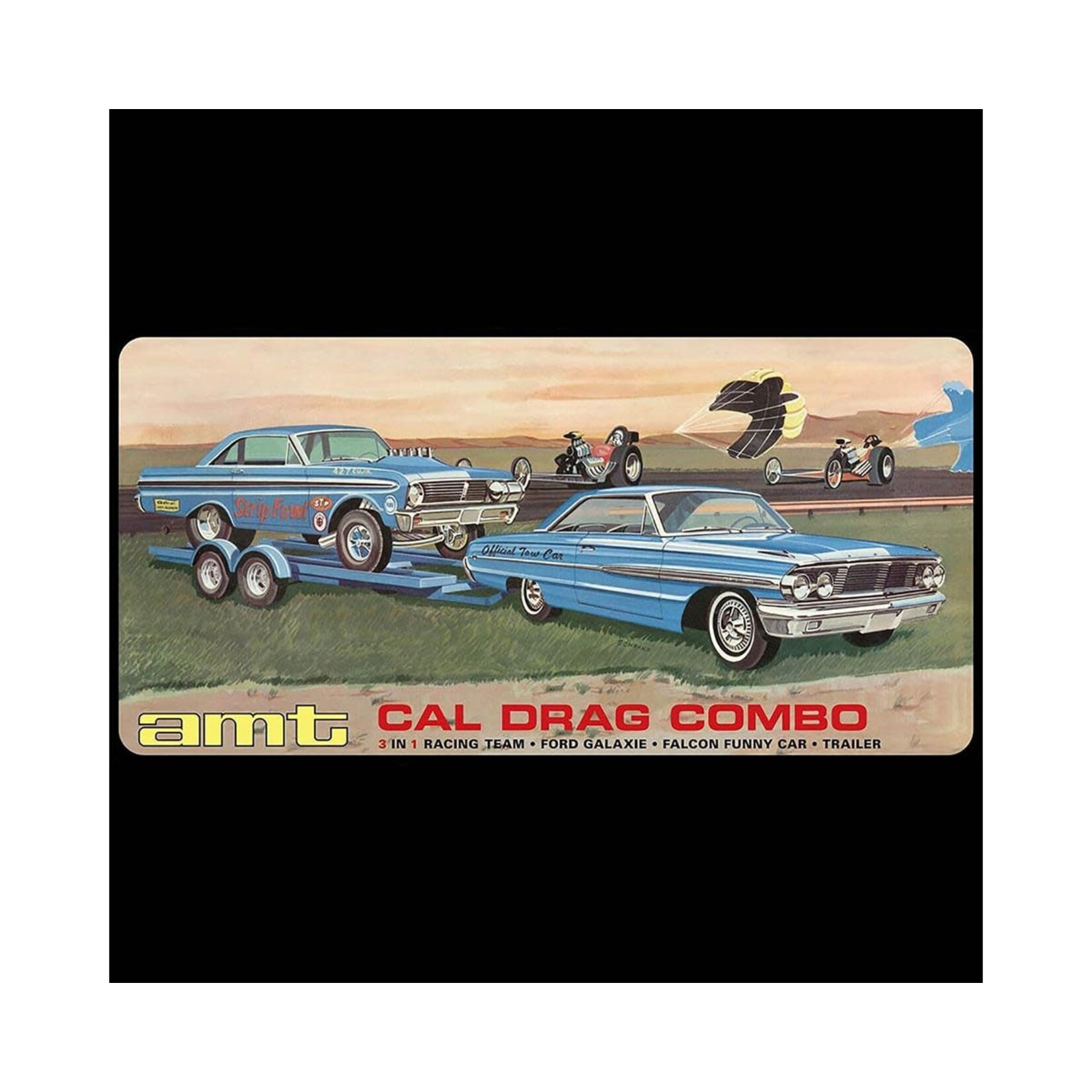 AMT AMT1223 1/25 Cal Drag Combo 64 Galaxie AWB Falcon & Trailr