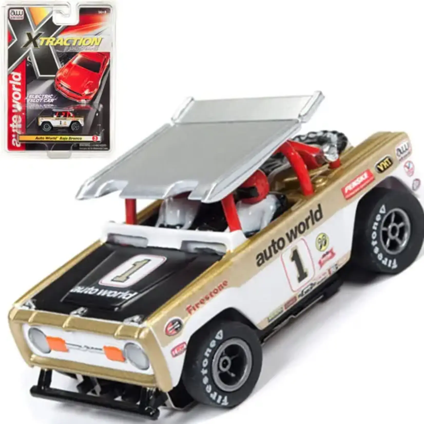 Auto World SC331-3 Auto World XTraction Ford Baja Bronco Gold R22 HO Slot Car