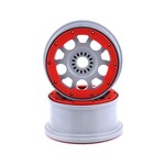 Losi LOS45033 Losi DBXL-E 2.0 1/5 Scale Beadlock Wheels (Silver/Red) (2) w/24mm Hex