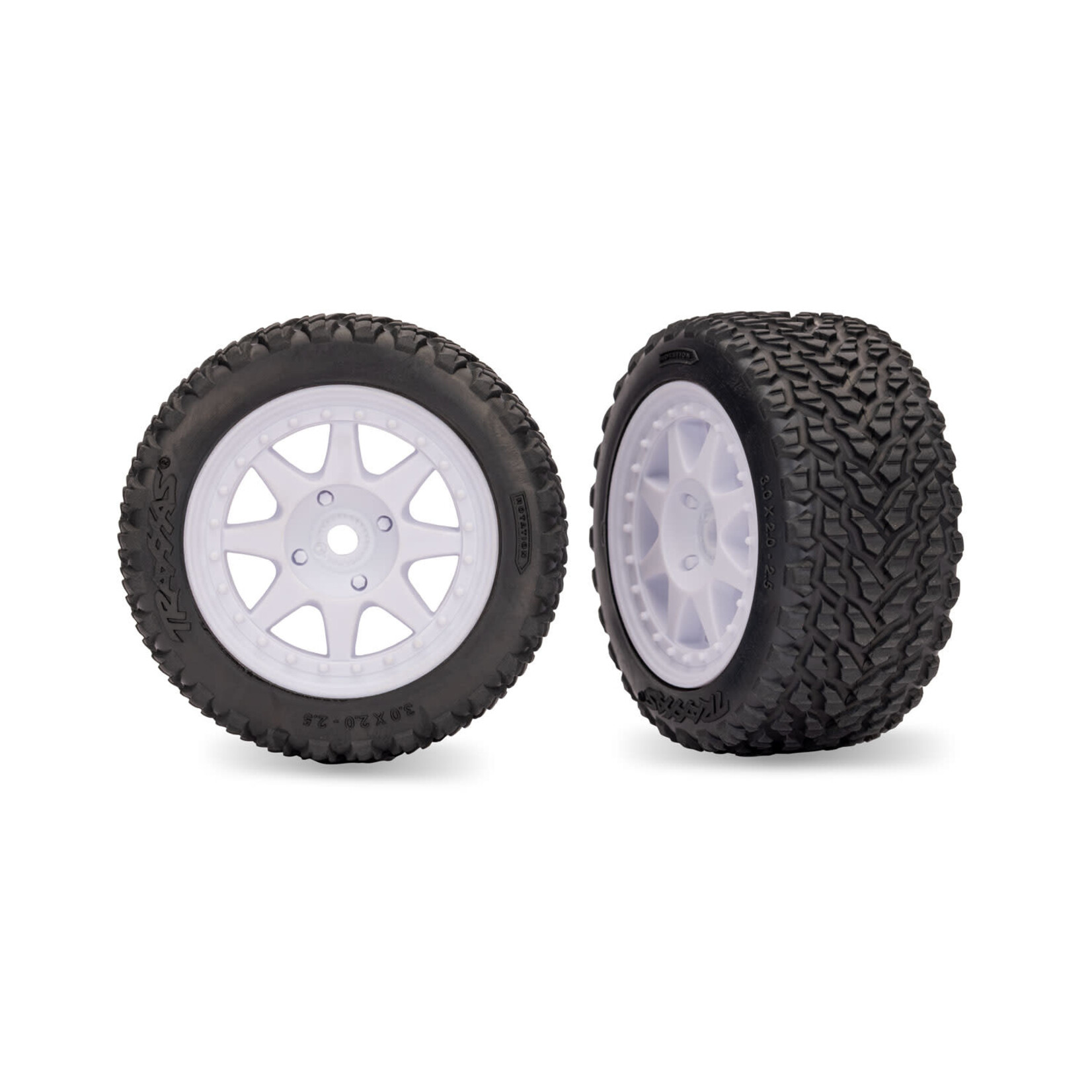 Traxxas TRA10873-WHT Traxxas Mini Rally  White Rear Wheels with Soft Tires (2)