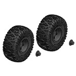 Team Corally COR00250-092-B Corally Tire and Wheel Set - Truck - Black Rims - 1 Pair: Mammoth, Moxoo, Triton
