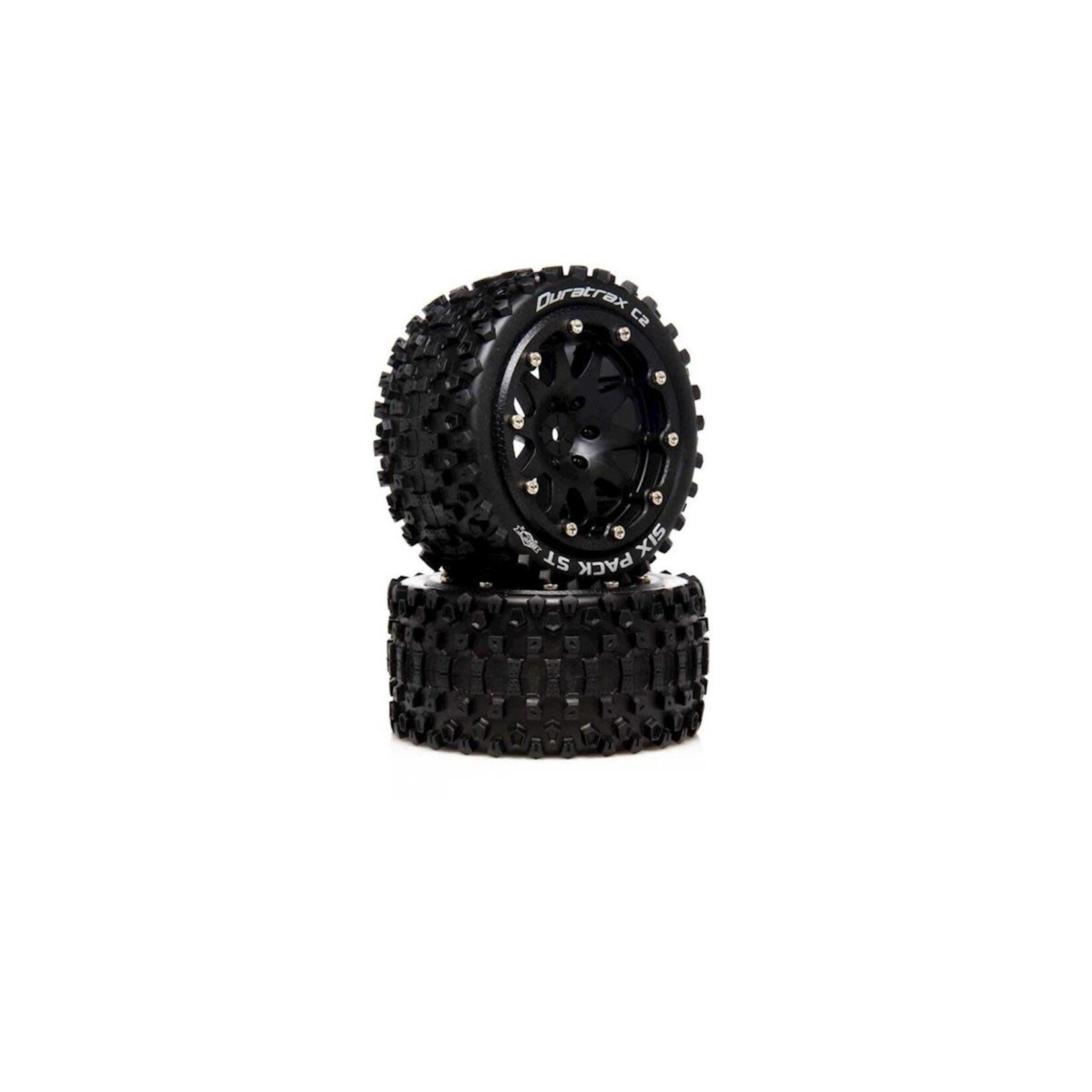 DuraTrax DTXC5534 Duratrax Six Pack ST Belted 2.8 2 Wheel Drive Mounted Rear Tires 0 Offset Black
