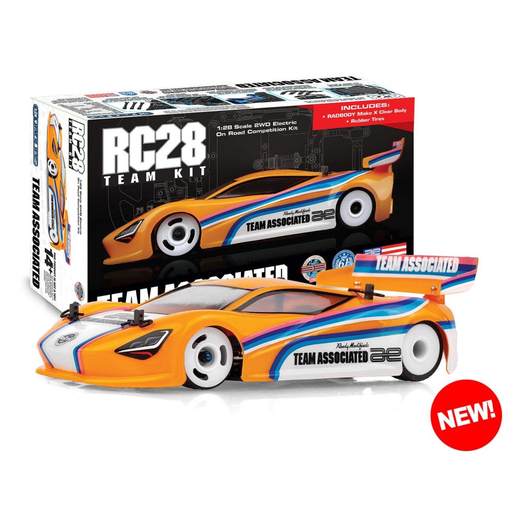 Team Associated ASC20168 Team Associated RC28R Team Kit With Body And Tires