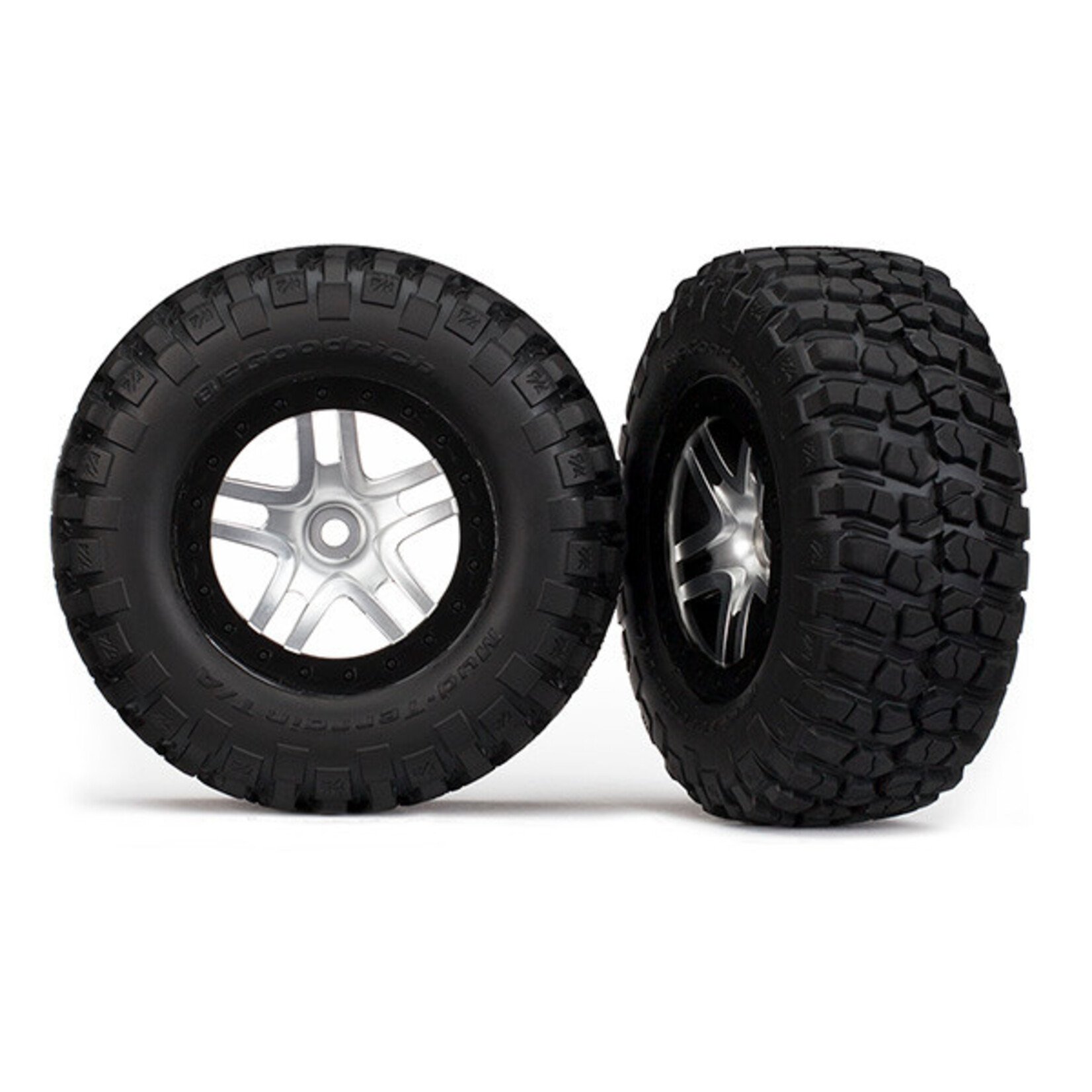 Traxxas TRA5877 Traxxas BFGoodrich Mud TA Front Tire (2) (Satin Chrome) (Standard) w/Split-Spoke Front Wheel