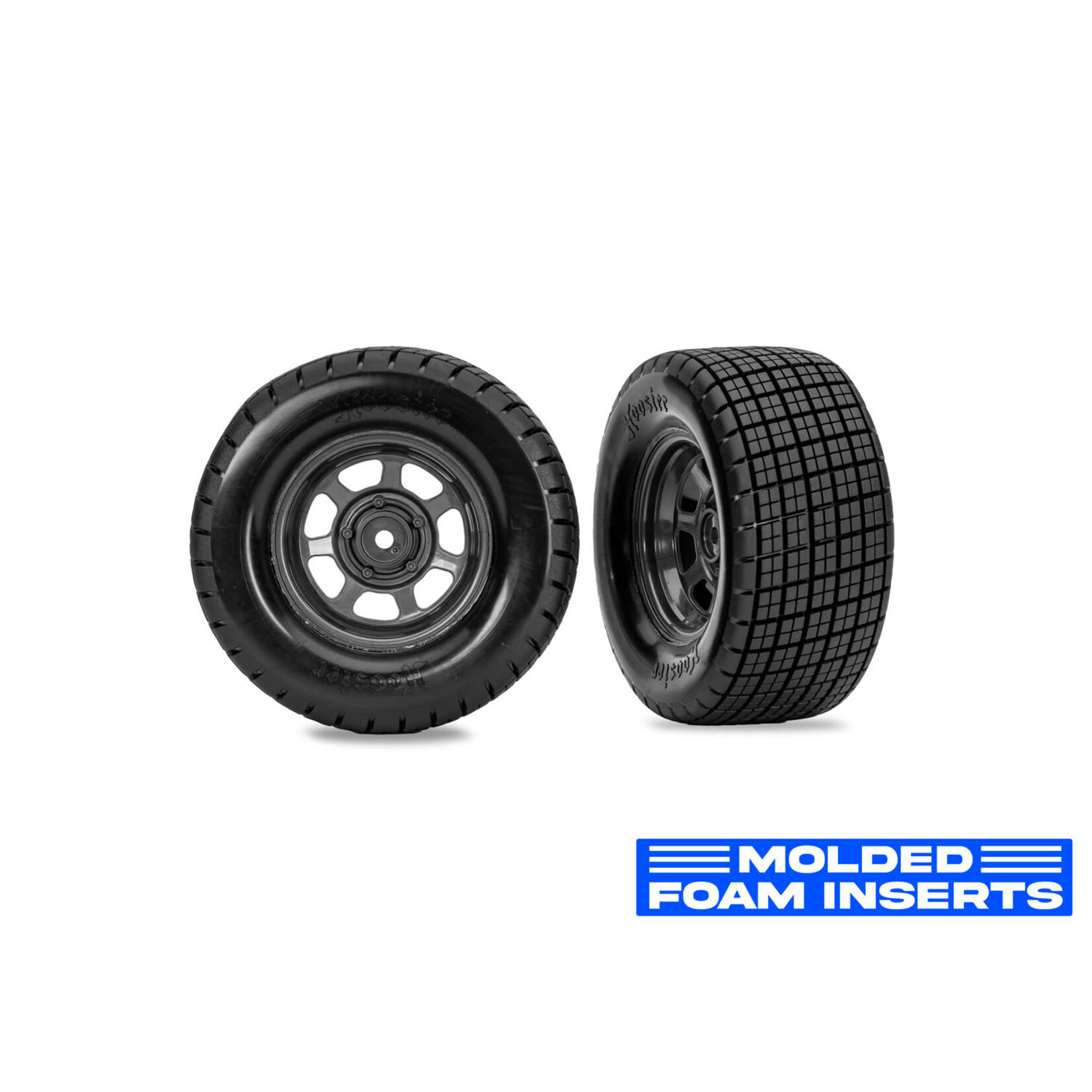 Traxxas TRA10474R Traxxas Slash Modfied Dirt Oval Grey Rear Wheels W/Hoosier Tires (2) 2WD Rear 4WD F/R