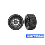 Traxxas TRA10473R Traxxas Slash Modfied Dirt Oval Grey Rear Wheels W/Hoosier Tires (2) 2WD Fronts