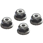 Arrma ARA708008 Arrma 4mm Nyloc Flanged M4 Locknut Set (Silver) (4)
