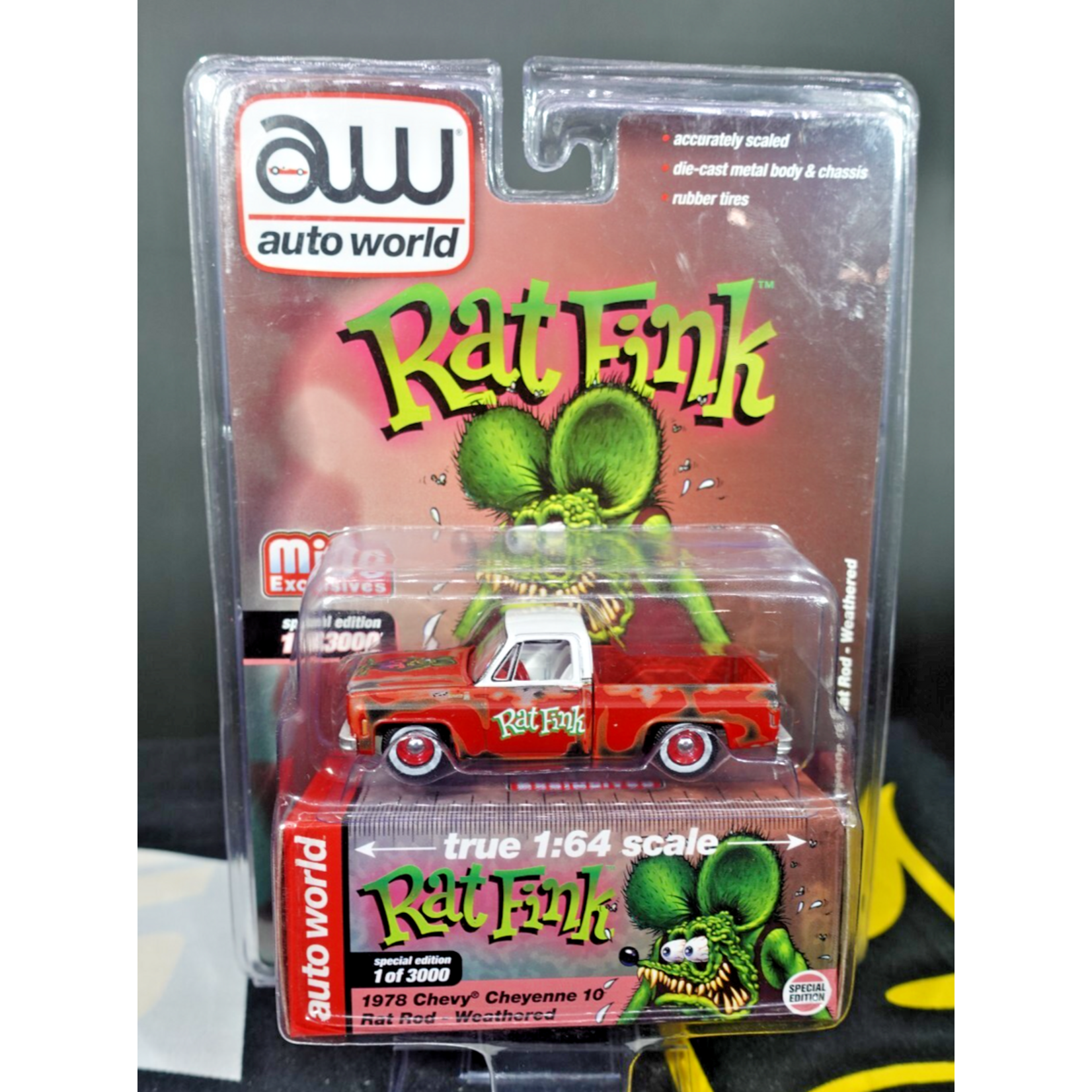 Auto World CP7723-B Auto World 1978 Chevy Cheyenne 10 Rat Rod Ed Roth's Rat Fink Weathered