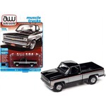 Auto World AWSP062B  Auto World 1981 Chevy Silverado 10 Fleetside Black Silver