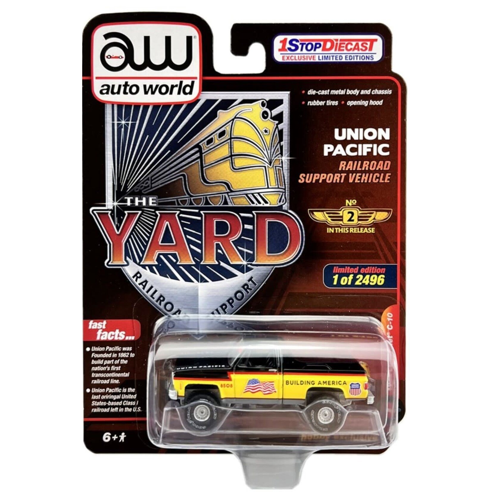 Auto World CP7789 Auto World 1973 Chevrolet C-10 Union Pacific Railroad Support Hobby Exclusive