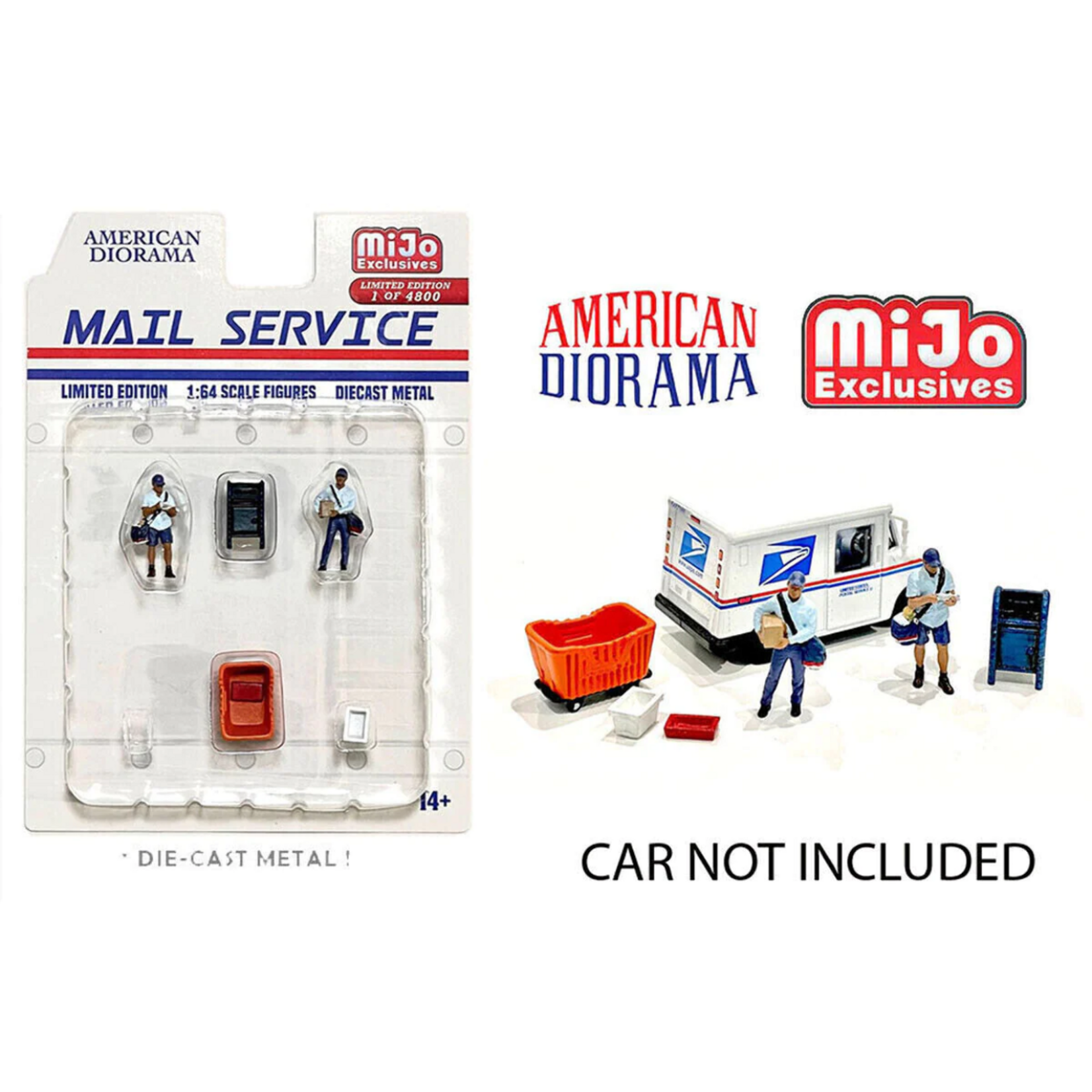 American Diorama AD-76491MJ American Diorama "Mail Service" 1:64 Limited Edition Die Cast Figure Set