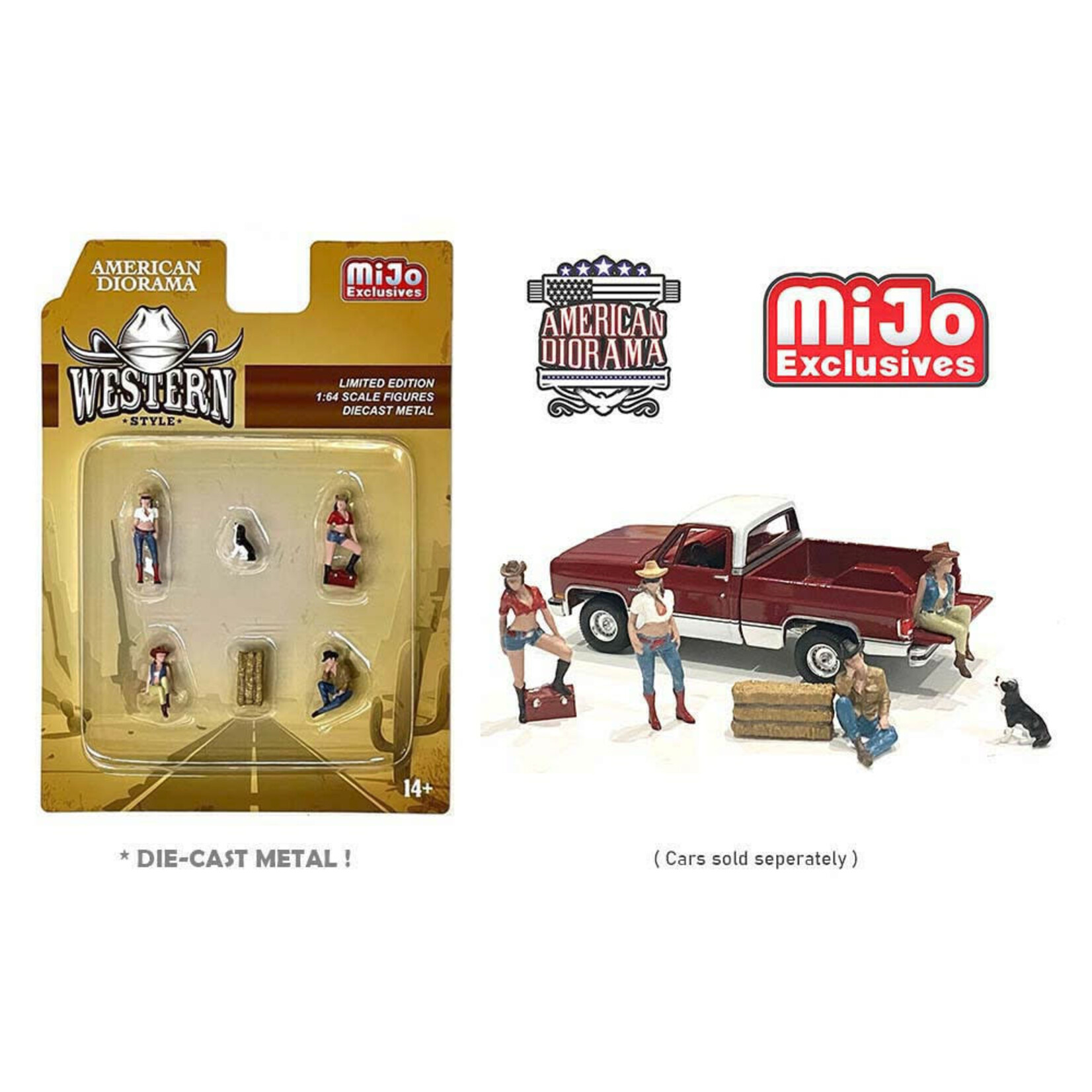 American Diorama AD-76485MJ American Diorama 6 pc. "Western Style" 1:64 Figure Set - MiJo exclusive