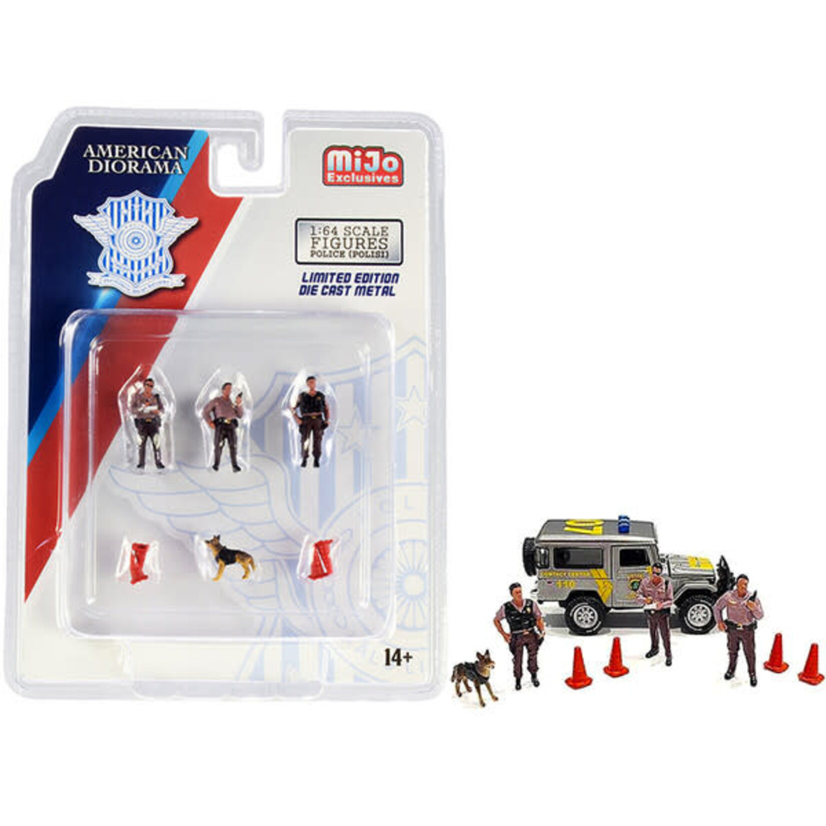 American Diorama AD-76460MJ American Diorama "Police" 1:64 Figure Set - MiJo Exclusive