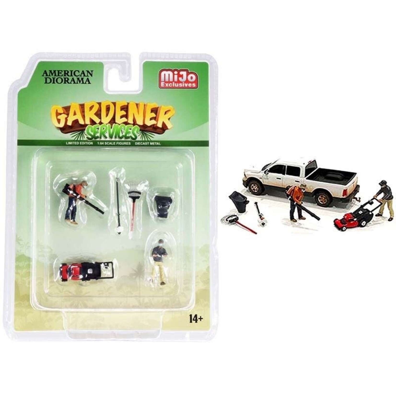 American Diorama AD-76474MJ American Diorama "Gardener Services" 1:64 Figure Set - MiJo Exclusive